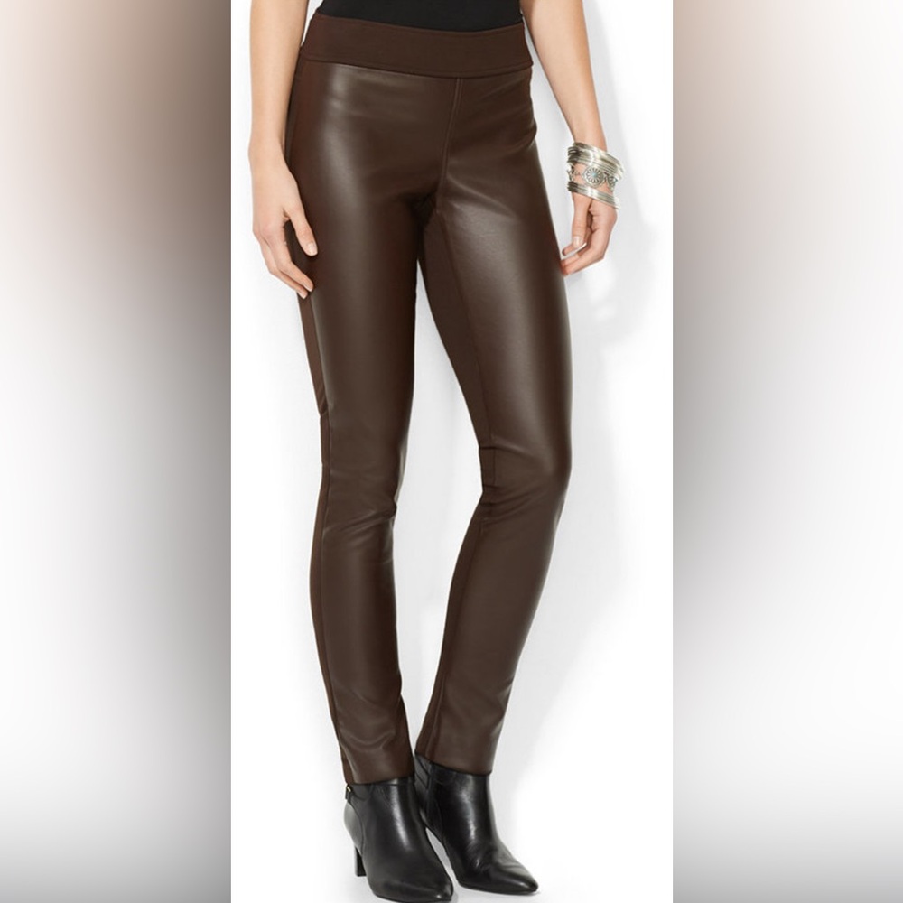 Lauren Ralph Lauren Faux Leather & Knit Pants